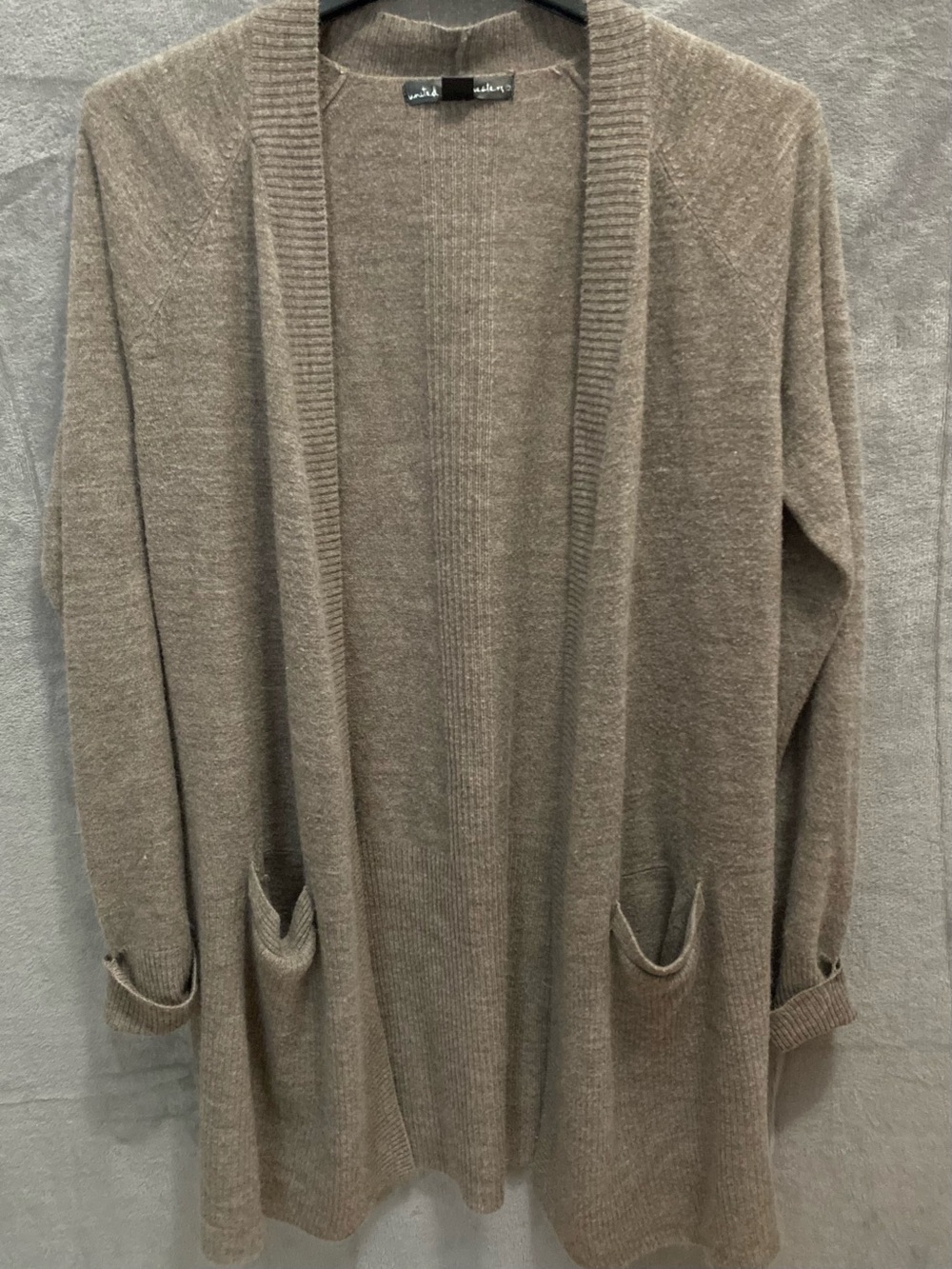 United States Sweaters Medium Long Sleeve Open Cardigan Pockets Layering Autumn